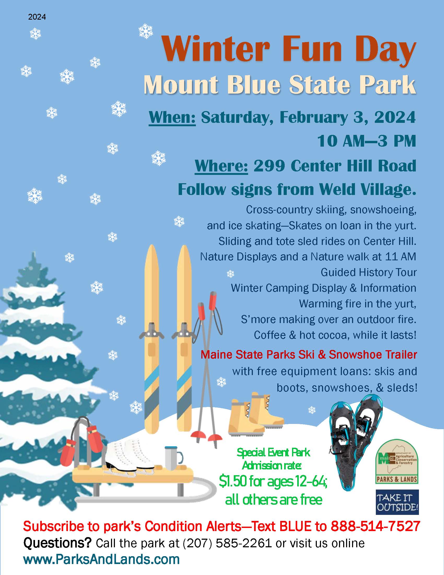 Winter Fun Day Mt. Blue State Park 2024